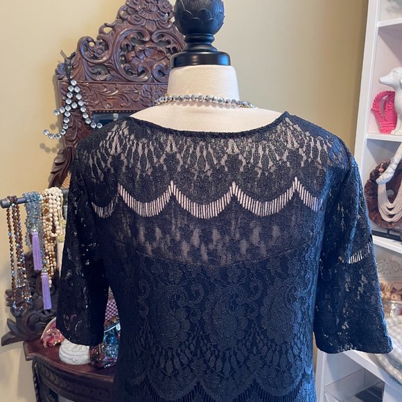Rabbit Rabbit Rabbit EUC 22W Black Lace Dress - Picture 10 of 14